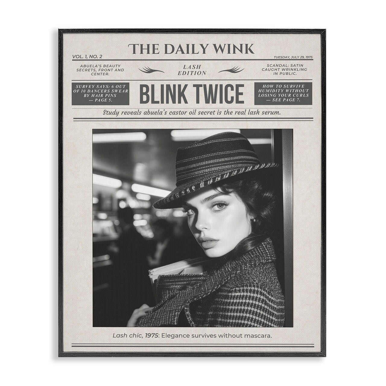Stupell Industries The Daily Wink Magazine Framed Giclee, design by A Barefoot Stylist